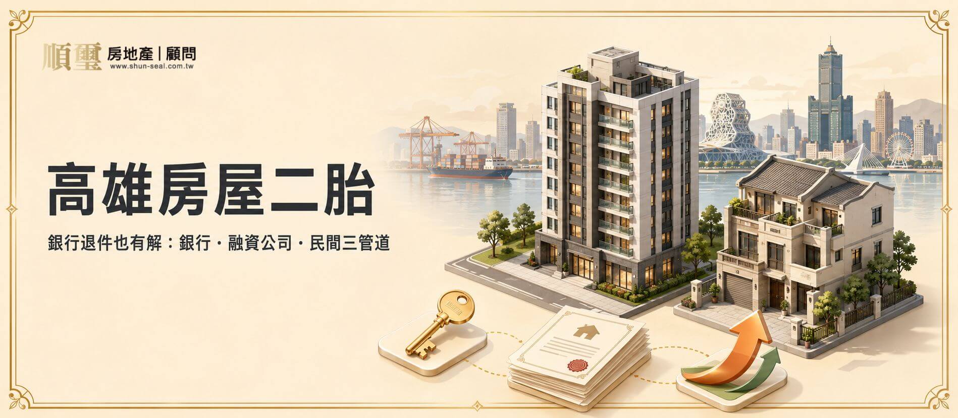 高雄房屋二胎：銀行、融資公司、民間三管道資金週轉示意圖