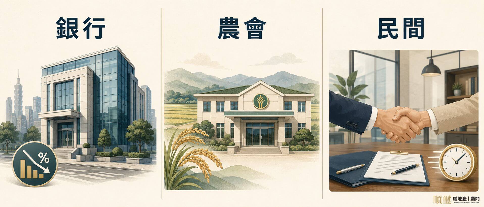 土地貸款三大管道比較:銀行利率最低、農會限農地、民間管道彈性快速