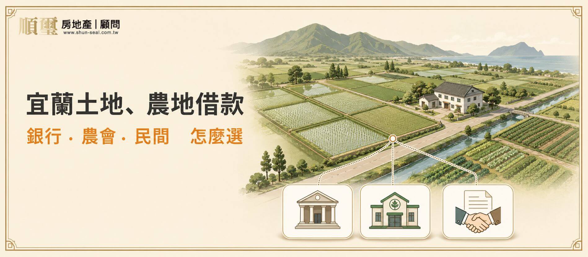 宜蘭土地、農地借款：銀行農會民間三管道比較