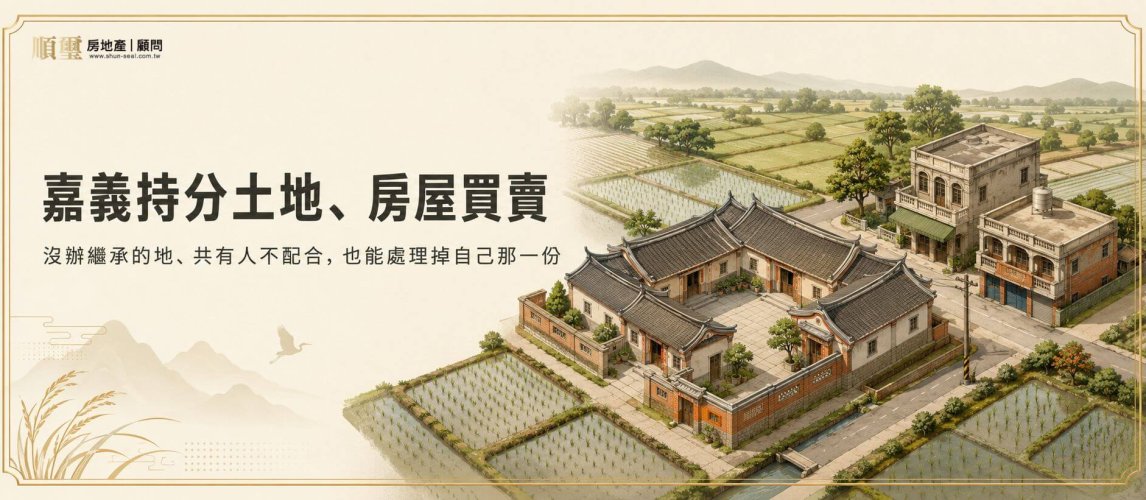 嘉義持分土地、房屋買賣，沒辦繼承的地與共有人不配合也能處理