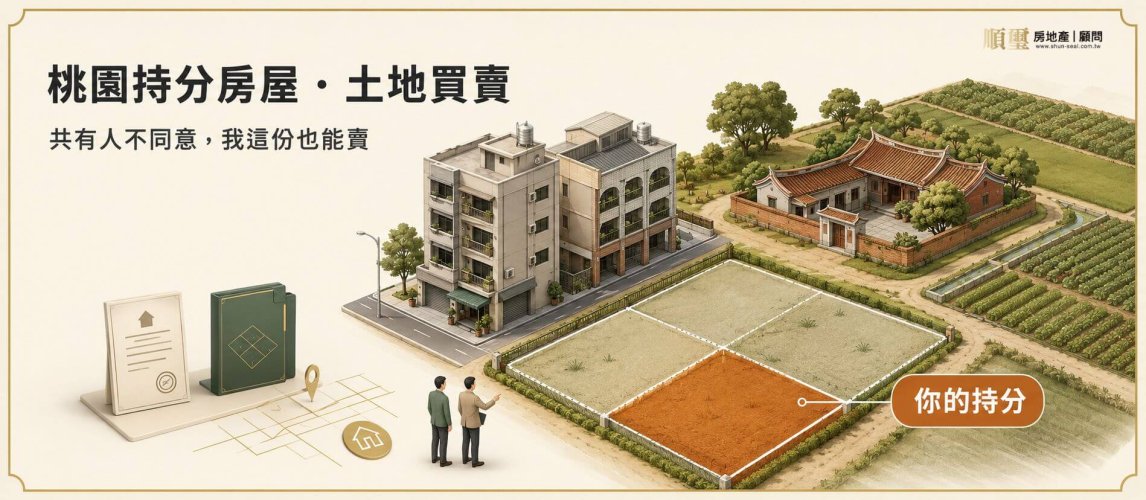 桃園持分土地、房屋買賣，共有人不同意也能賣