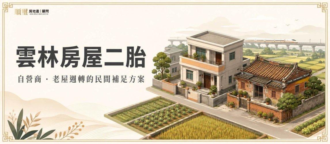 雲林房屋二胎概覽圖，呈現農業縣透天屋主可走的銀行、融資公司、民間三種二胎管道